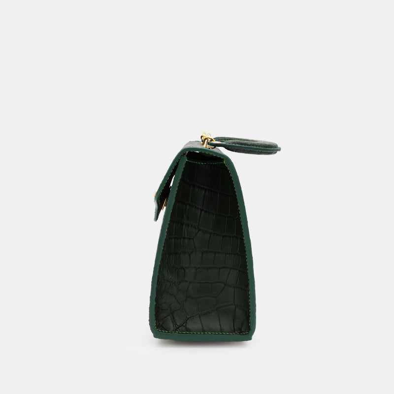 GREEN HANDMADE GENUINE CROCODILE BAG