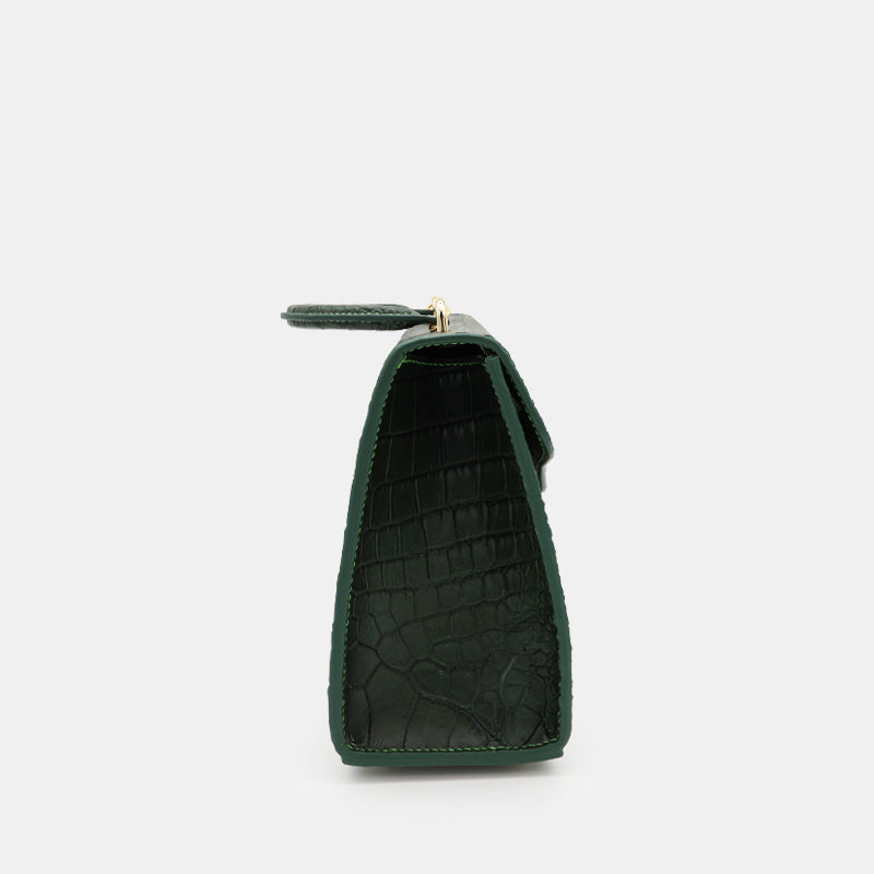 GREEN HANDMADE GENUINE CROCODILE BAG