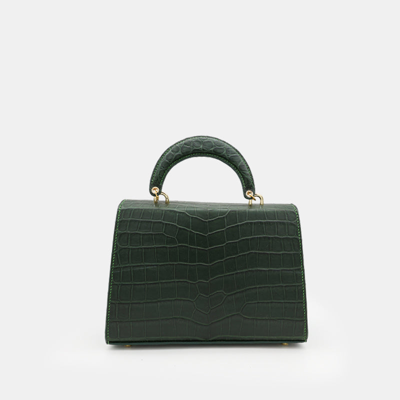 GREEN HANDMADE GENUINE CROCODILE BAG