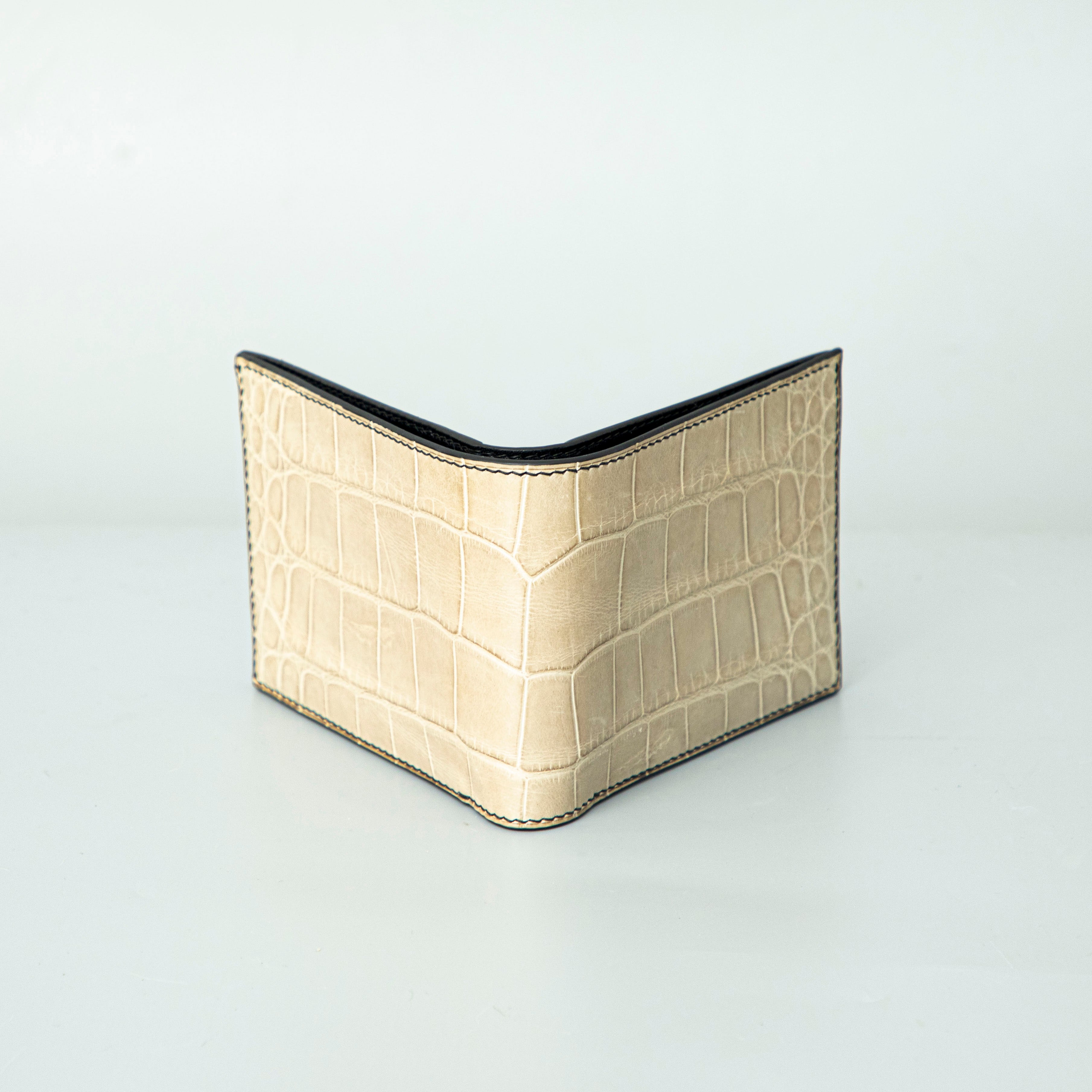 Beige Crocodile leather wallet