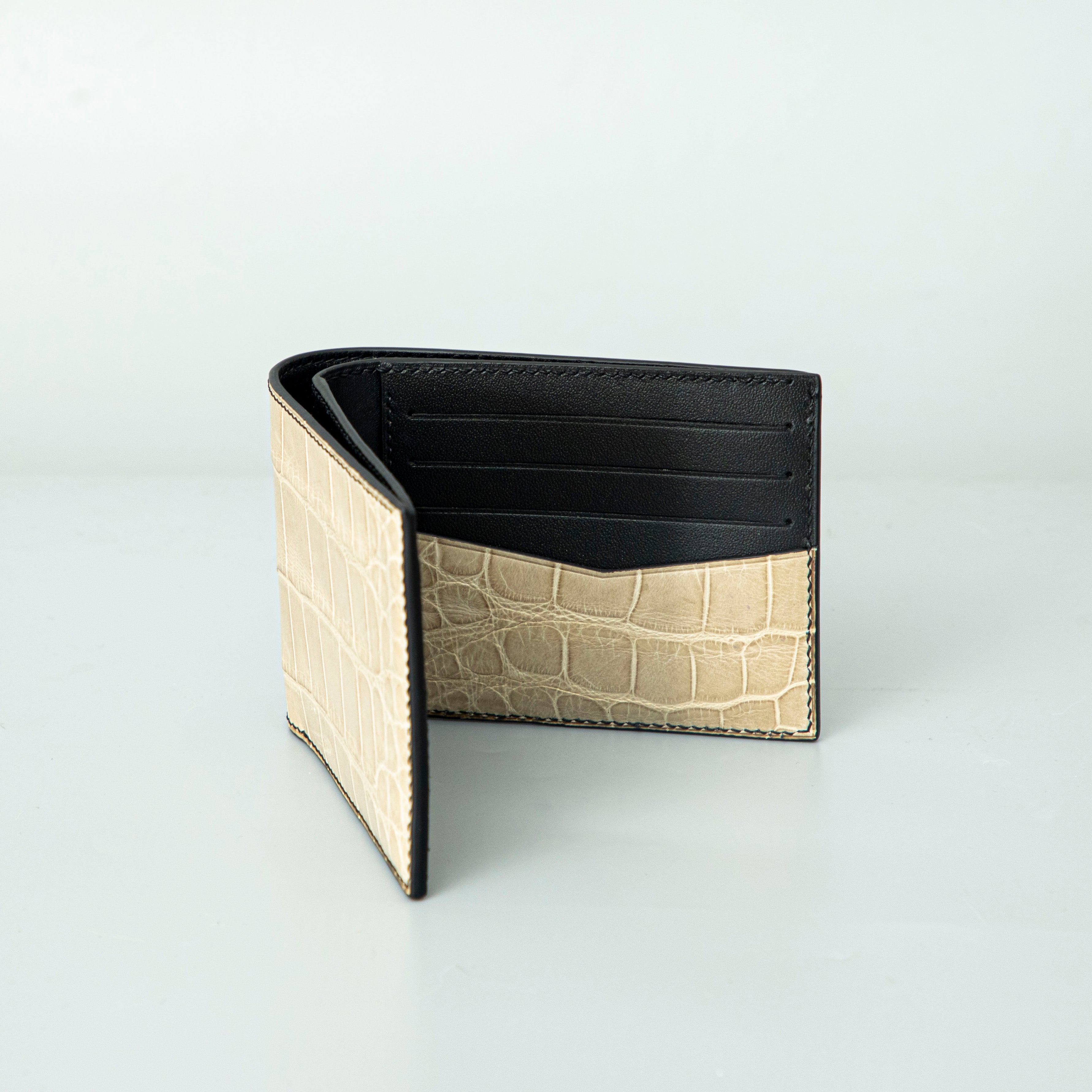 Beige Crocodile leather wallet