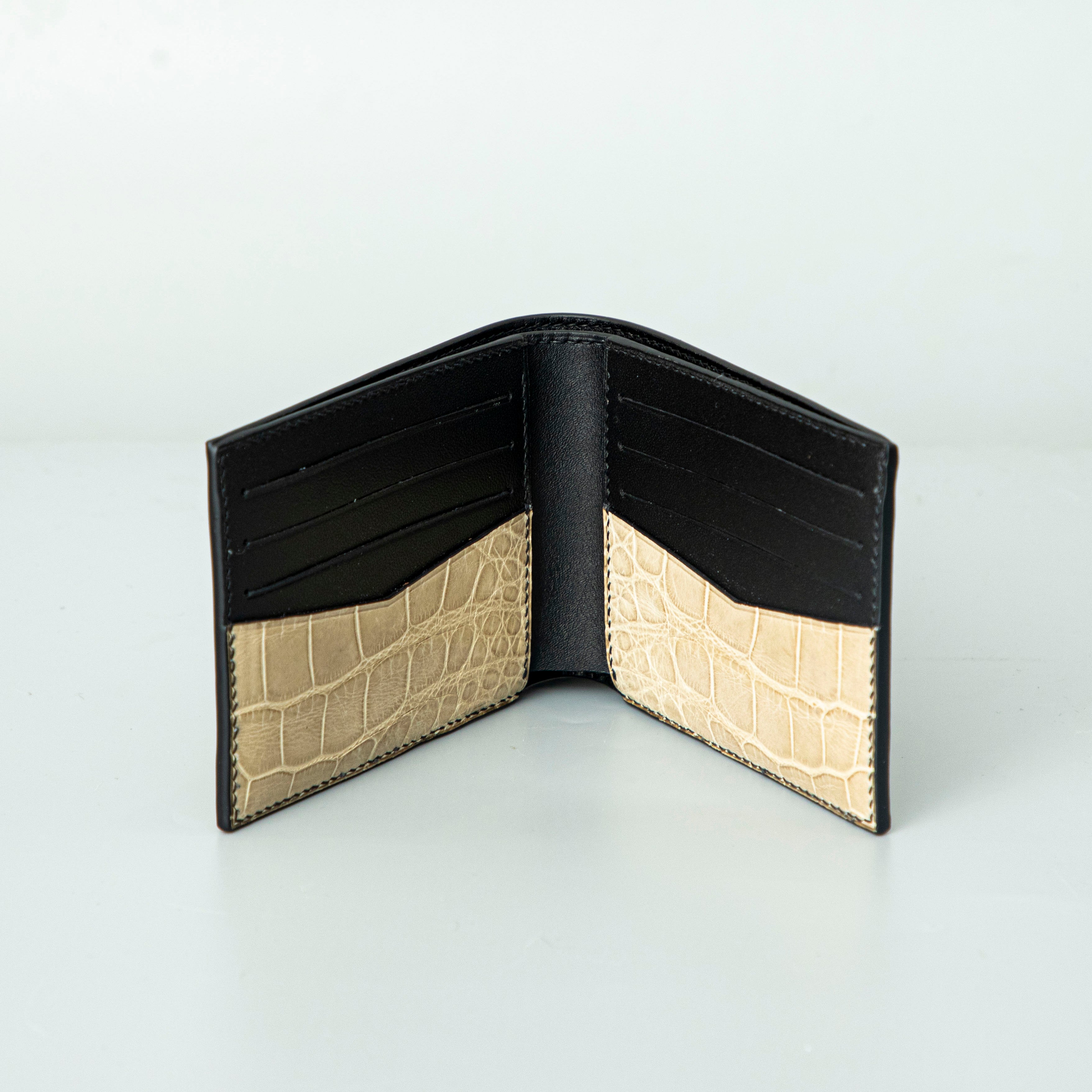 Beige Crocodile leather wallet