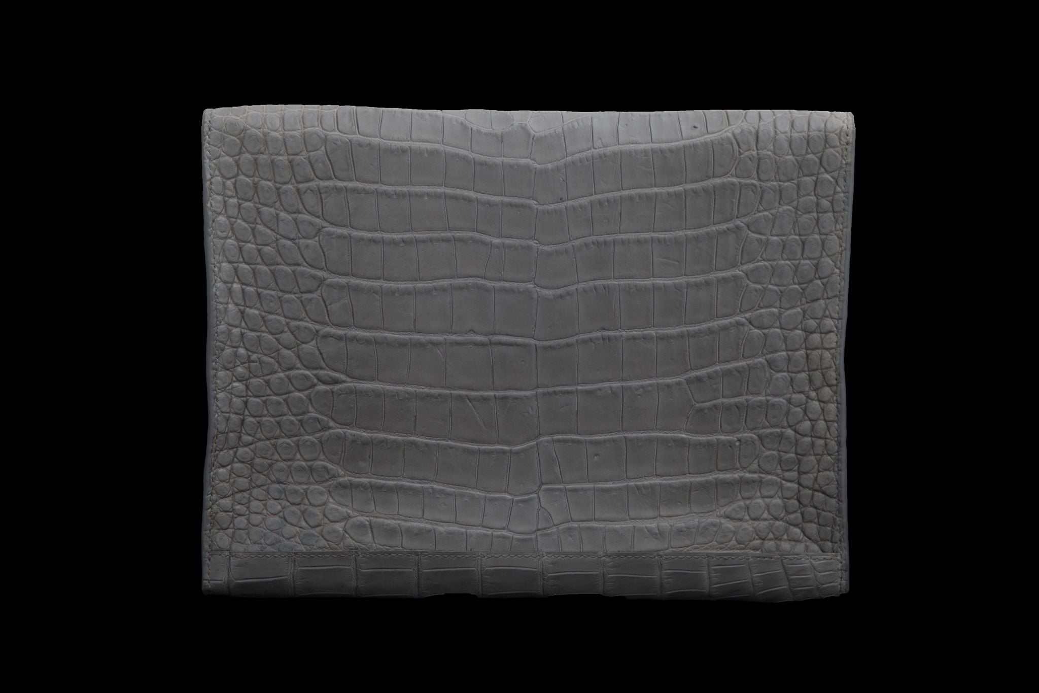 GREY HANDMADE GENUINE CROCODILE LAPTOP SLEEVE