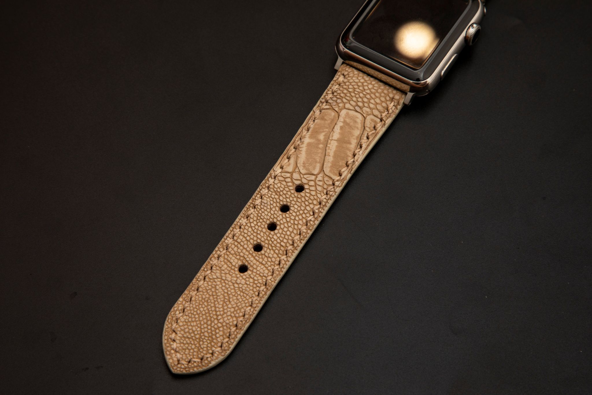 BEIGE OSTRICH LEATHER STRAP