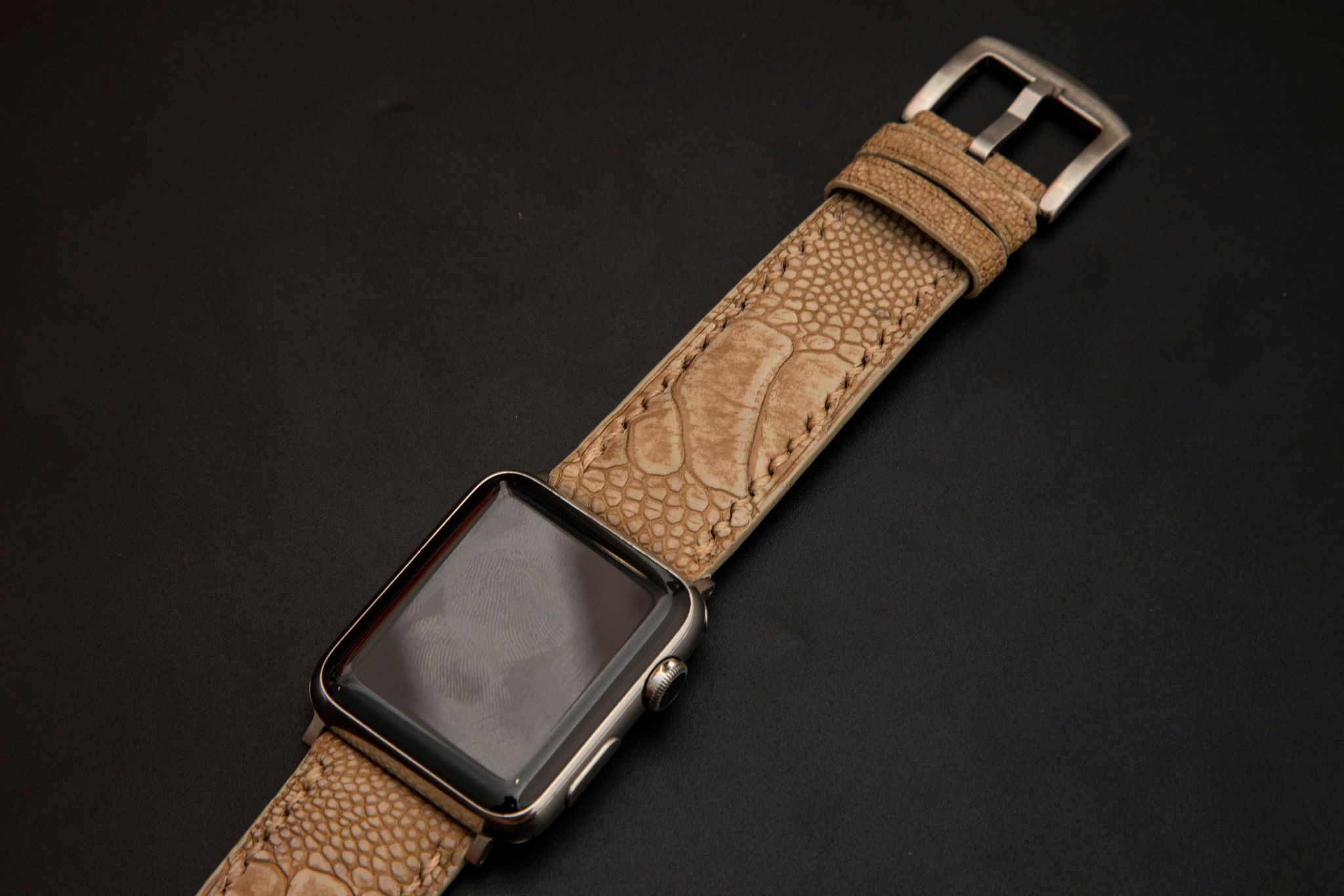 BEIGE OSTRICH LEATHER STRAP