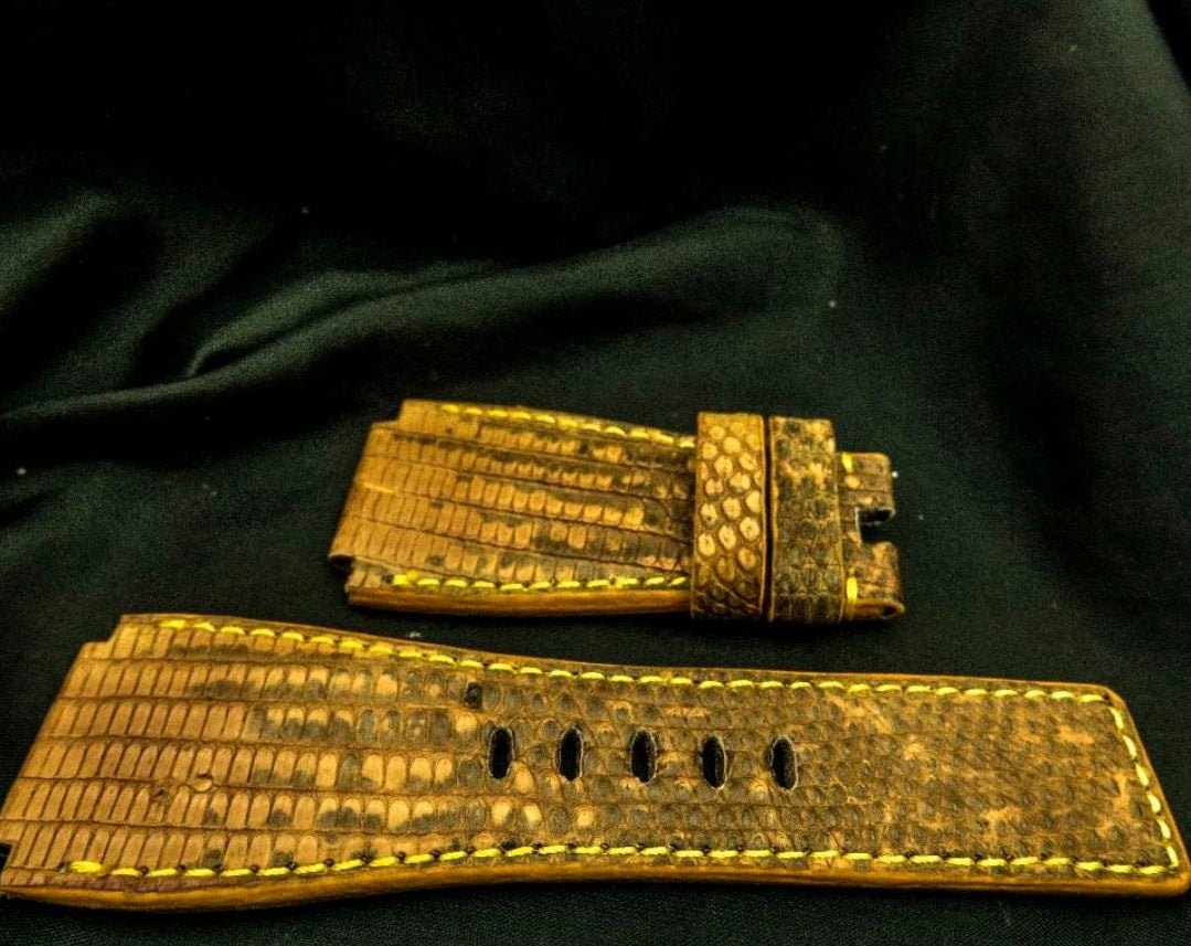 YELLOW LIZARD LEATHER STRAP