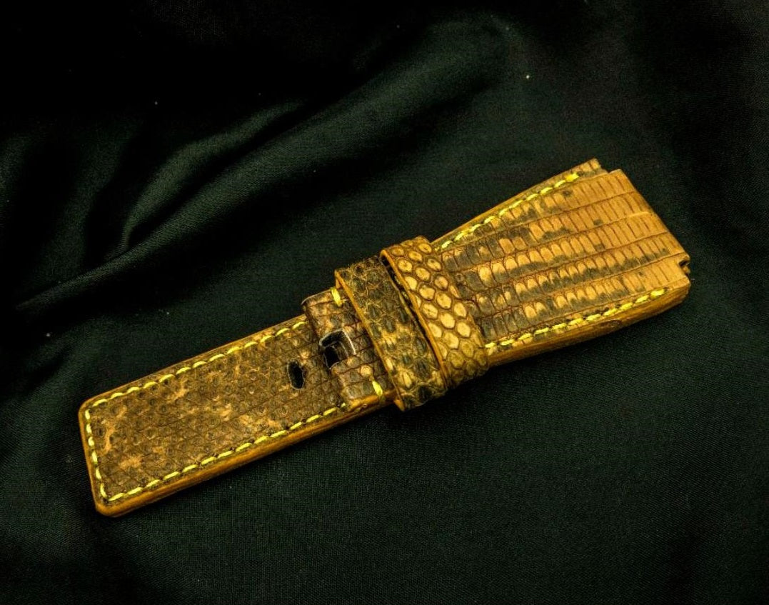 YELLOW LIZARD LEATHER STRAP