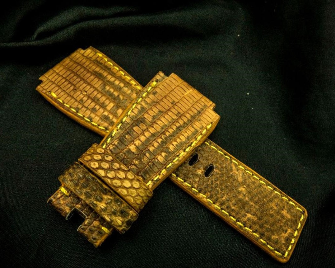 YELLOW LIZARD LEATHER STRAP