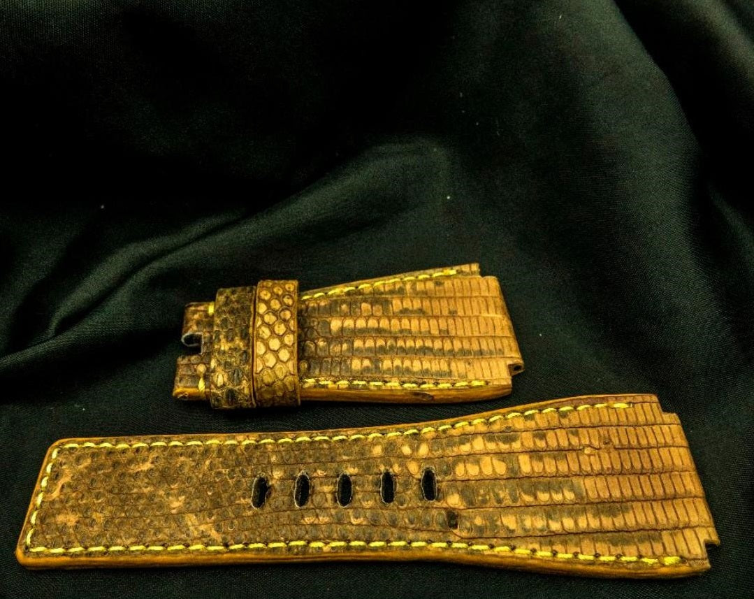 YELLOW LIZARD LEATHER STRAP