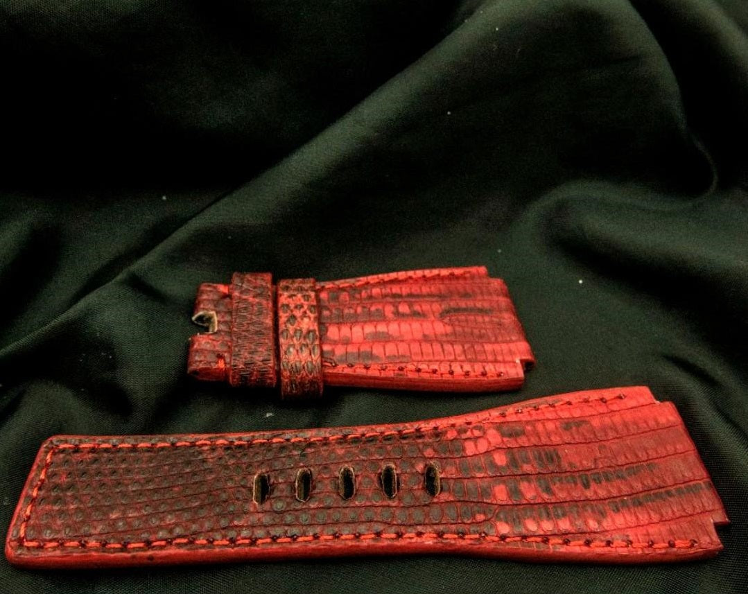 RED LIZARD LEATHER STRAP