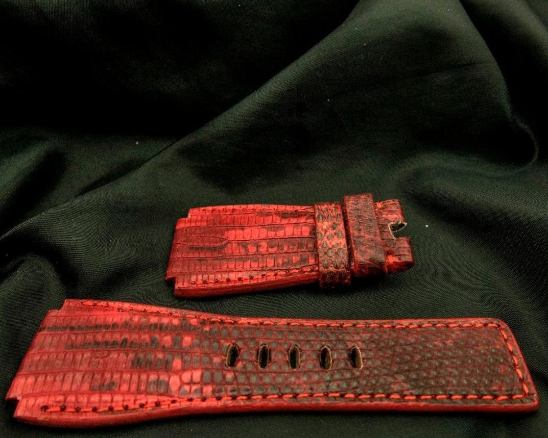 RED LIZARD LEATHER STRAP