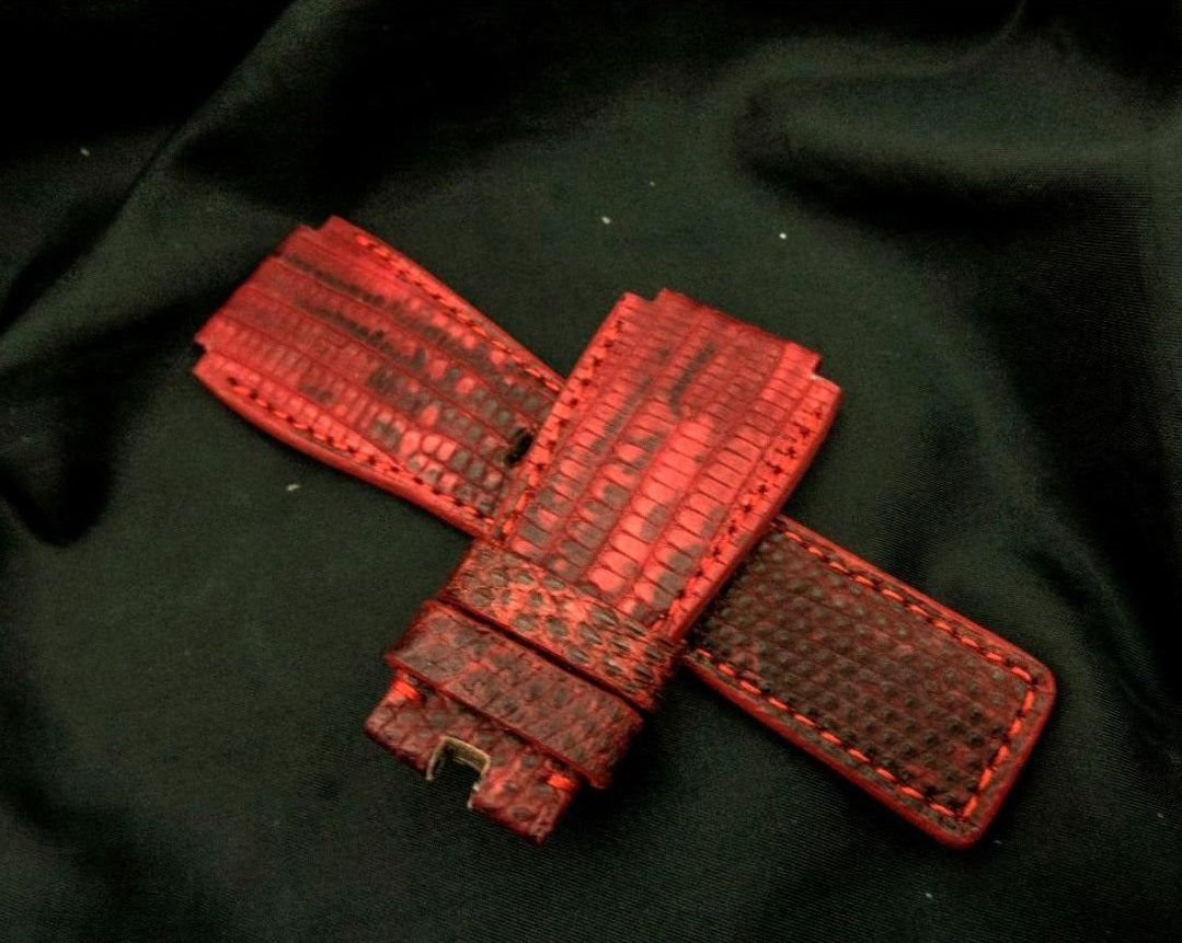 RED LIZARD LEATHER STRAP