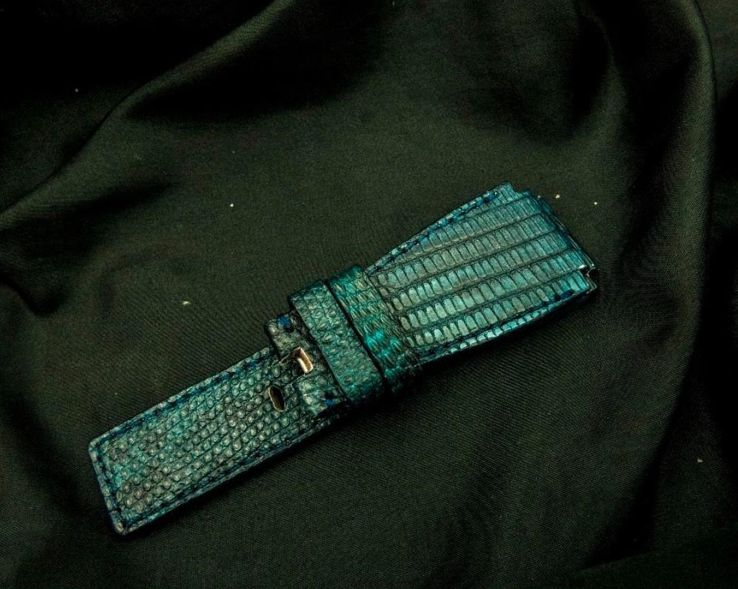 BLUE LIZARD LEATHER STRAP
