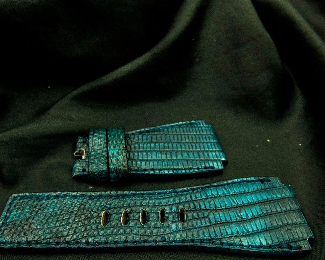 BLUE LIZARD LEATHER STRAP