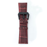 RED CROCODILE BELLY LEATHER STRAP