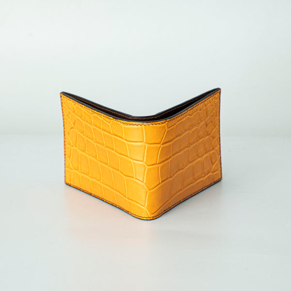 Orange Crocodile leather wallet