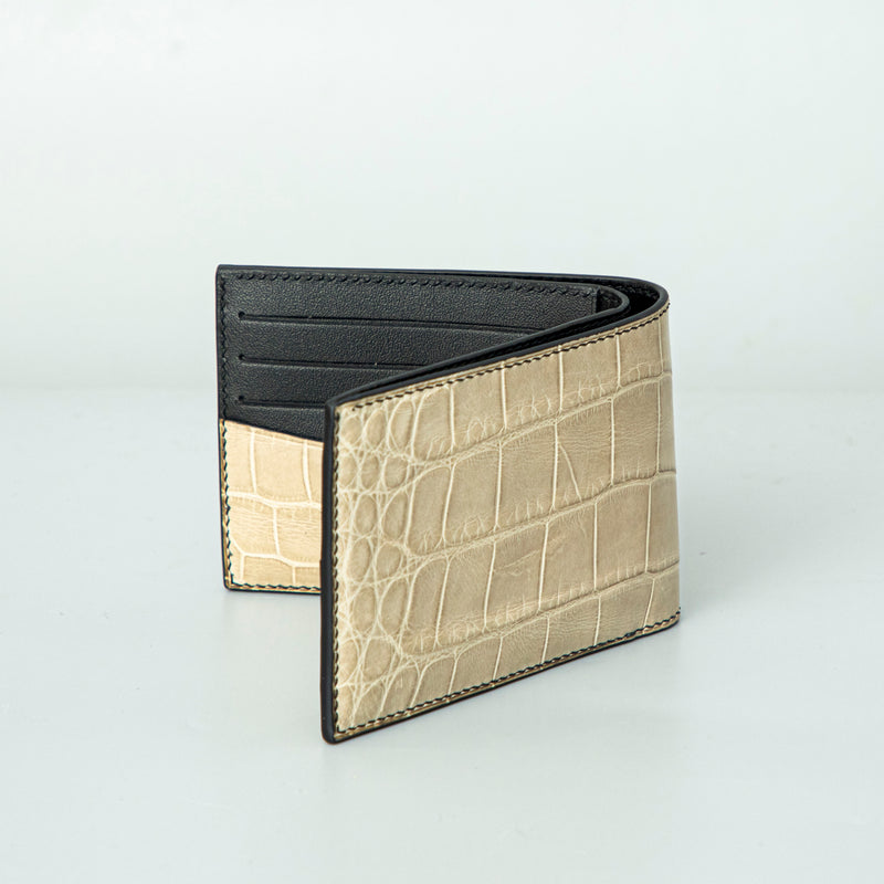 Beige Crocodile leather wallet