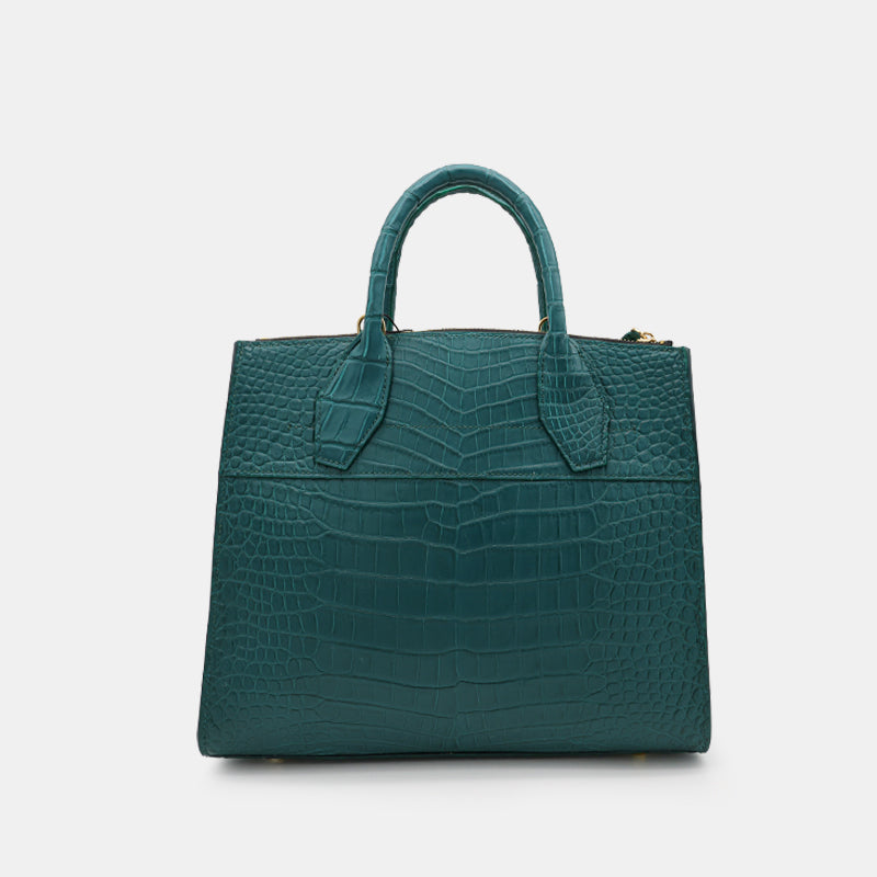 GREEN HANDMADE GENUINE CROCODILE BAG