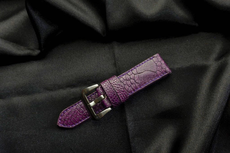 PURPLE OSTRICH LEATHER STRAP - Lac Crado 