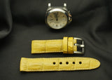 YELLOW CROCODILE BELLY LEATHER STRAP