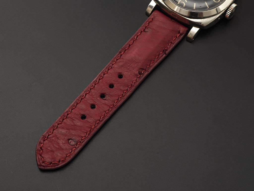 RED OSTRICH LEATHER STRAP