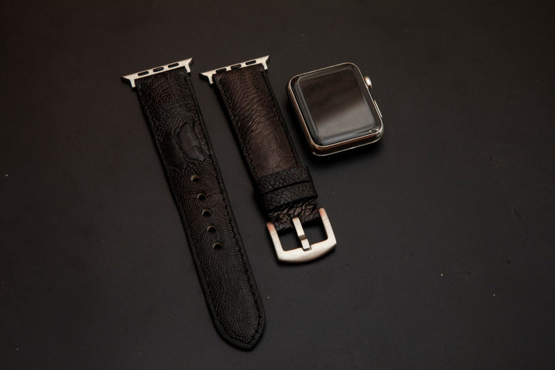 BLACK OSTRICH LEATHER STRAP