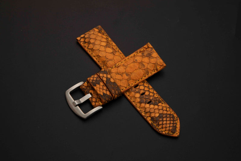 ORANGE PYTHON LEATHER STRAP