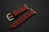 BROWN CROCODILE HORNBACK LEATHER STRAP
