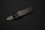 GREY&BLACK CROCODILE BELLY LEATHER STRAP