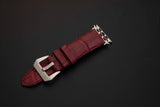 RED CROCODILE BELLY LEATHER STRAP