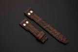 BROWN CROCODILE BELLY LEATHER STRAP