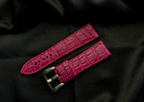 PINK CROCODILE BELLY LEATHER STRAP