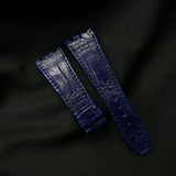 BLUE CROCODILE BELLY LEATHER STRAP