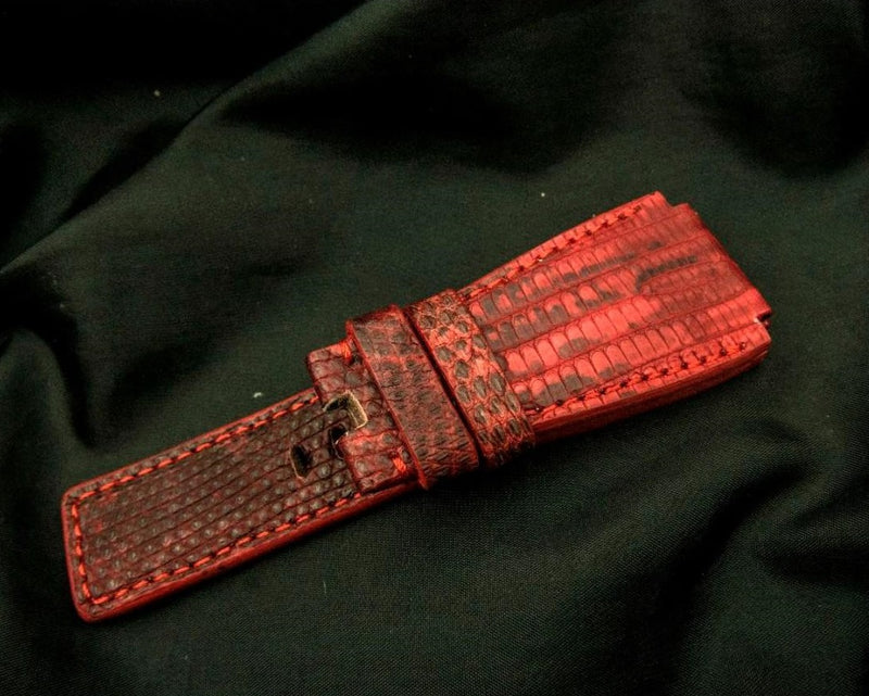 RED LIZARD LEATHER STRAP